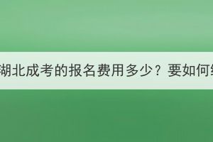 2023年湖北成考的报名费用多少？要如何缴费？