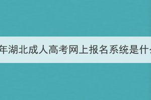 2023年湖北成人高考网上报名系统是什么？