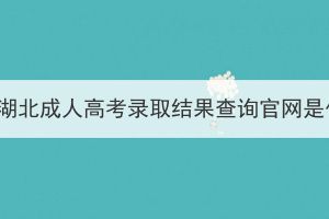 2021年湖北成人高考录取结果查询官网是什么？