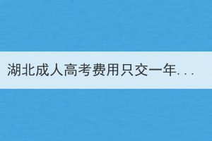 湖北成人高考费用只交一年了怎么补救？