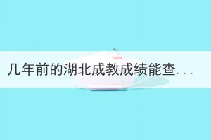 几年前的湖北成教成绩能查到吗？