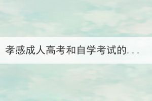 孝感成人高考和自学考试的报名有什么不同？