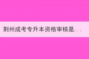 荆州成考专升本资格审核是什么？